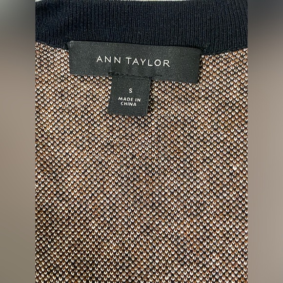 Ann Taylor Animal Print Colorblock Open Cardigan Women’s Size Small - Picture 8 of 9